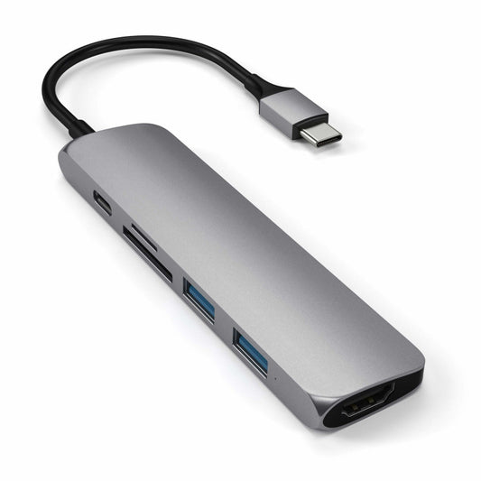 Satechi ST-SCMA2M interface hub USB 3.2 Gen 1 (3.1 Gen 1) Type-C 104 Mbit/s Silver - Techvue