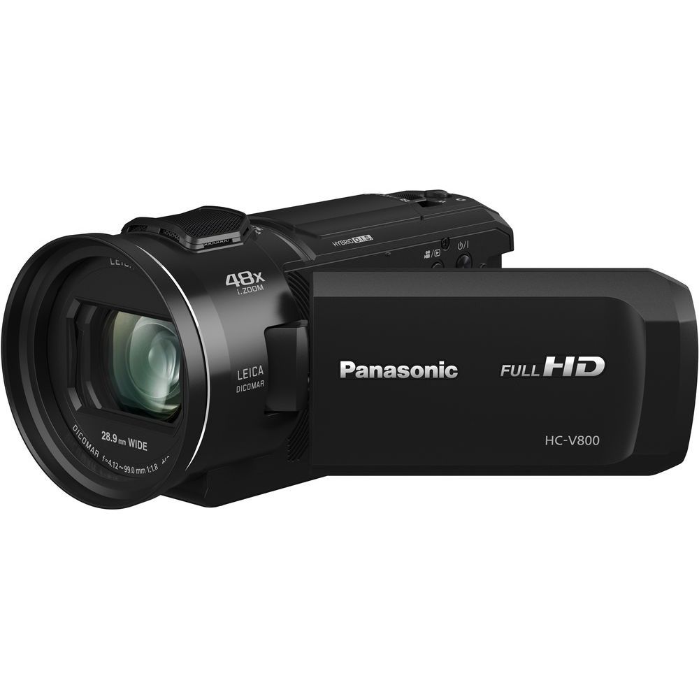 Panasonic HC-V800 Full HD Camcorder with 24x Optical Zoom, 3" LCD, WiFi & SD/SDHC/SDXC Compatibility - Black