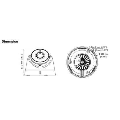 2MP Analogue 4 Channel Hikvision Kit Turret PoC 40m